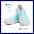 thumbnail image 3 of Toddler Girls Sneakers Loafer Shoes Slip On Little Kids Boys Canvas Glimmer Glitter Sparkle Low Top Non Slip Rubber Sole Lightweight Fashion Casual Blue Size 6, 3 of 5