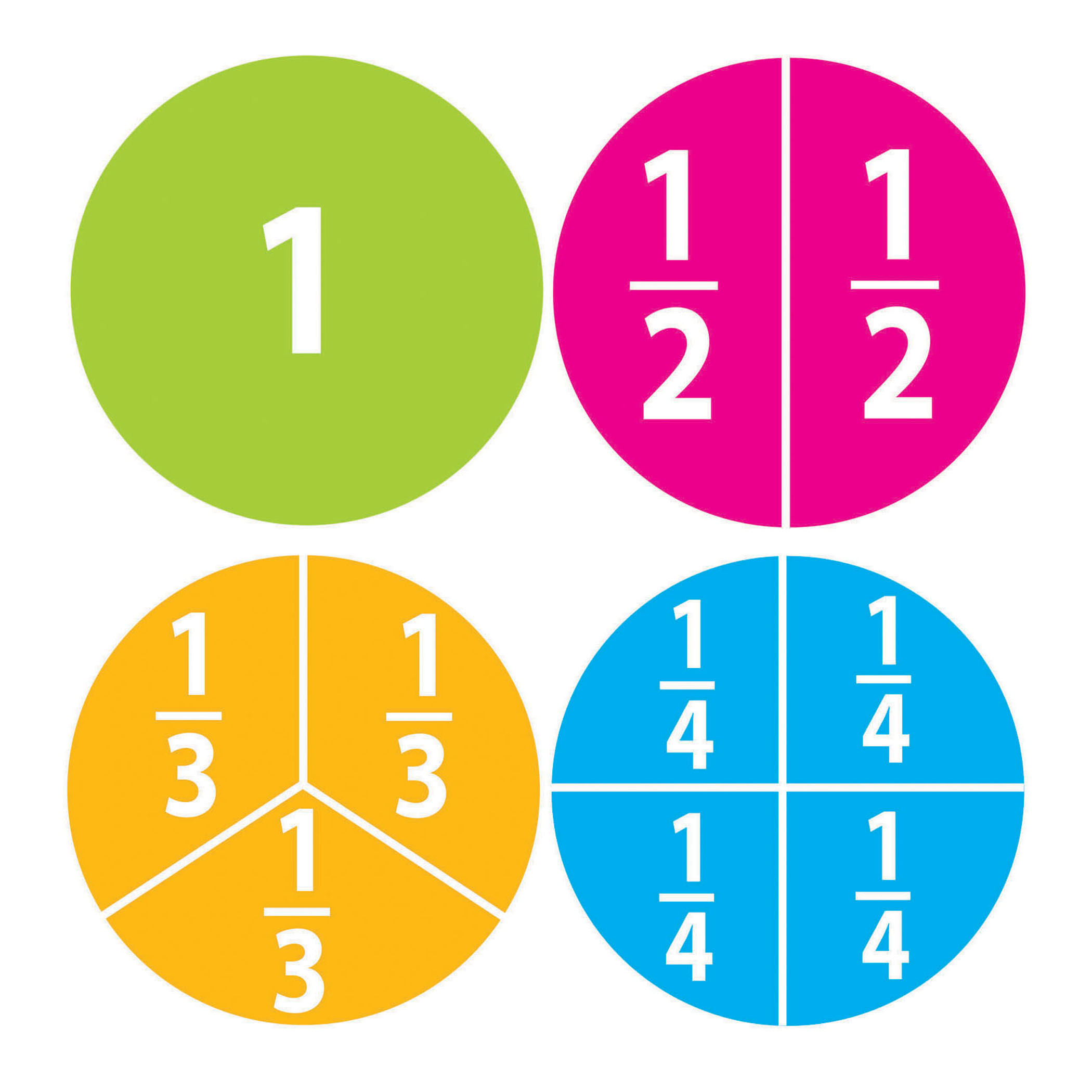 Ashley Productions Math Die-Cut Magnets, Beginning Fractions, 20 Per Pack, 5 Packs