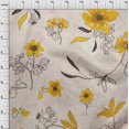 thumbnail image 4 of oneOone Cotton Jersey Light Beige Fabric Floral Botanical Floral With Texture Sewing Fabric By The Yard Printed Diy Clothing Sewing Supplies 58 Inch Wide, 4 of 4