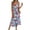 Sky Blue, variant on Women's Smocked Floral Tie Shoulder Midi Dress 100% Polyester Fabric Lightweight Elegant Look Feminine Draping