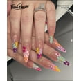 thumbnail image 2 of Fofosbeauty 24pcs Press on False Nails Tips, Stiletto Fake Acrylic Nails, Flower Colour, 2 of 10