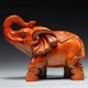 thumbnail image 1 of Ebony carved elephant figurine, solid wood carving, one pair, mahogany home, entryway, office decoration craft., 1 of 4