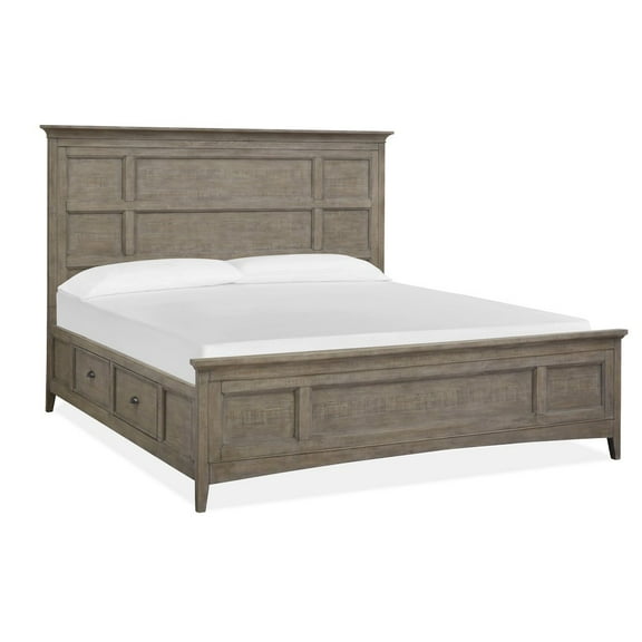 Magnussen Home Paxton Place Dovetail Grey Queen Panel Storage Bed