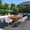 Brown, variant on Amazonia Deepdale 7- Piece Eucalyptus Wood Outdoor Dining Set White
