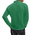 thumbnail image 4 of WTOBBY Men's Casual Retro Small V-Neck Long Sleeve Top in Solid Color, Vintage Inspired Design for Everyday Relaxed and Stylish Wear,Green 3XL, 4 of 6