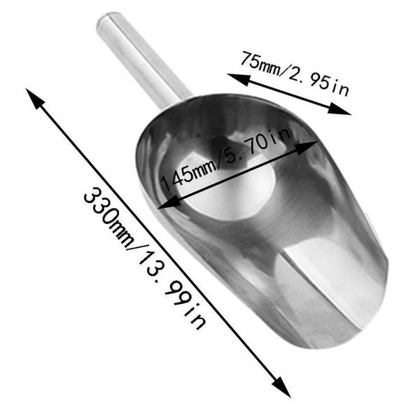 Rustic Table Centerpiece Mat Ice Scoop, Ice Scoop For -Purpose Use,Stainless Steel Metal Food Scoop Kitchen Restaurant Bar Party Wedding Ice Machine Heavy Duty, Silver