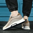 thumbnail image 2 of Mens Shoes,Elevator Casual Mesh Trainers Lightweight Breathable Lace Up Sports Footwear With Hidden Lift Heel Height Increasing Sneakers,Shoes for Men,Khaki,7, 2 of 6