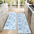 thumbnail image 4 of Kitchen Rugs Sets Of 2,Pioneer Flower Floral Print Pattern Anti Fatigue Kitchen Mat Rugs Non Slip Washable,Decorative Kitchen Floor Mats for Kitchen,Sink,Laundry,17"X47", 4 of 5