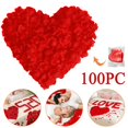thumbnail image 2 of 100 Pcs Artificial Rose Petals,Silk Rose Petals Artificial Flower Petals,for Wedding Flower Basket Aisle Scatter Dinner Table Centerpieces,Party Bridal Shower Romantic Night Decoration(Red), 2 of 9