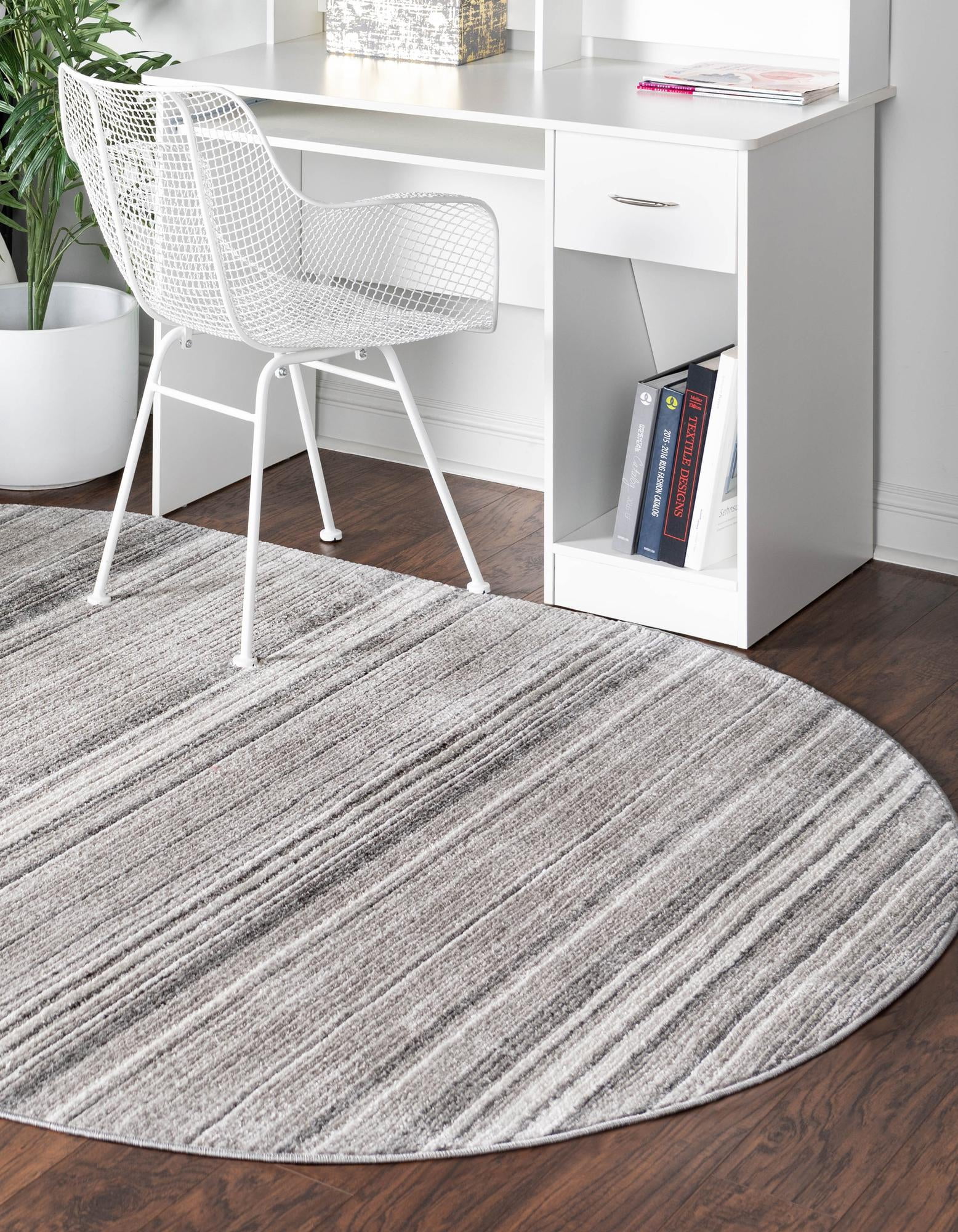 Rugs.com Gemstone Collection Rug – 7' 10 x 9' 8 Oval Gray Medium Rug Perfect For Living Rooms, Large Dining Rooms, Open Floorplans