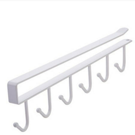 

Metal Under Cabinet Mug Rack Cup Organizer Kitchen Storage Hanger Holder 6 Hook