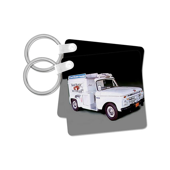3dRose, Ice Cream Truck, set of 2 Key Chains