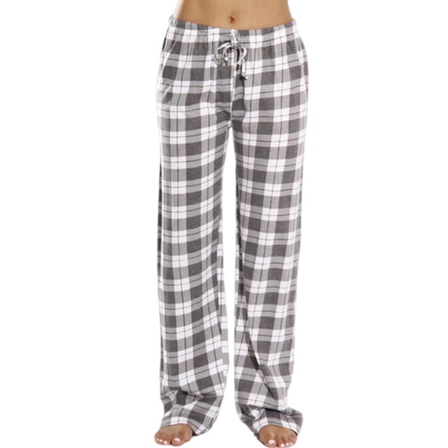 Innerwin Palazzo Pants Wide Leg Ladies Pajamas Bottoms Holiday Drawstring Lounge Gray L