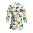 thumbnail image 3 of Uorisanigo Palm Tree Women's Golf Shirt Versatile 3/4 Roll Sleeve Women's Dry-Fit Golf Polo Shirts with 1/4 Zipper Fashionable Athletic Tops Relaxed Workout Sports Pullover Size L, 3 of 7