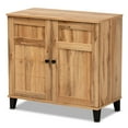 thumbnail image 2 of Baxton Studio Glidden Modern and Contemporary Oak Brown Finished Wood 2-Door Shoe Storage Cabinet, 2 of 13