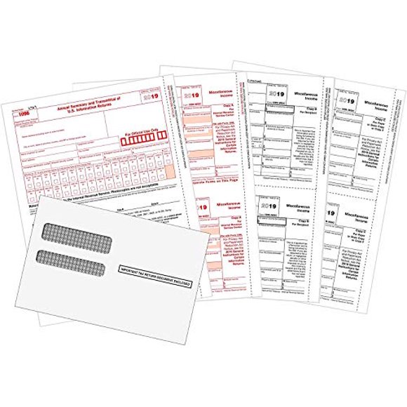 1099 misc Forms 2019, 4 Part Laser Tax Forms Kit for 25 Vendors and Self-Seal Envelopes, Pack of Federal/State Copy's, 1096's -Great for QuickBooks and Accounting Software, 2019 1099 MISC