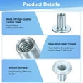 thumbnail image 2 of Uxcell 50-Pack M6x15mm Tuercas en T de Acero Carbono Galvanizado Base Redonda Tuercas de Soldadura Plata, 2 of 7