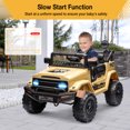 thumbnail image 2 of Historyli Camioneta Eléctrica para Niños 12V con Control Remoto - Carro De Juguete para Niñas y Niños De 4 a 8 Años,3 Velocidades,Suspensión,Música,Luces LED,Caqui, 2 of 9