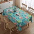thumbnail image 2 of Pioneer Flower Floral Print Pattern Rectangle Tablecloth 60"x84", Waterproof Polyester Table Cloth, Wipeable Spillproof for Dining Camping Indoor Outdoor, 2 of 5