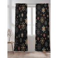 thumbnail image 4 of Semi Sheer Window Curtains 96 Inches Long, Black Christmas Rod Pocket Voile Silky Chiffon Curtain Treatment Drapes for Kitchen, Living Room, Winters Colorful Snowflakes Patterned 52"x96", 2 Panels, 4 of 9