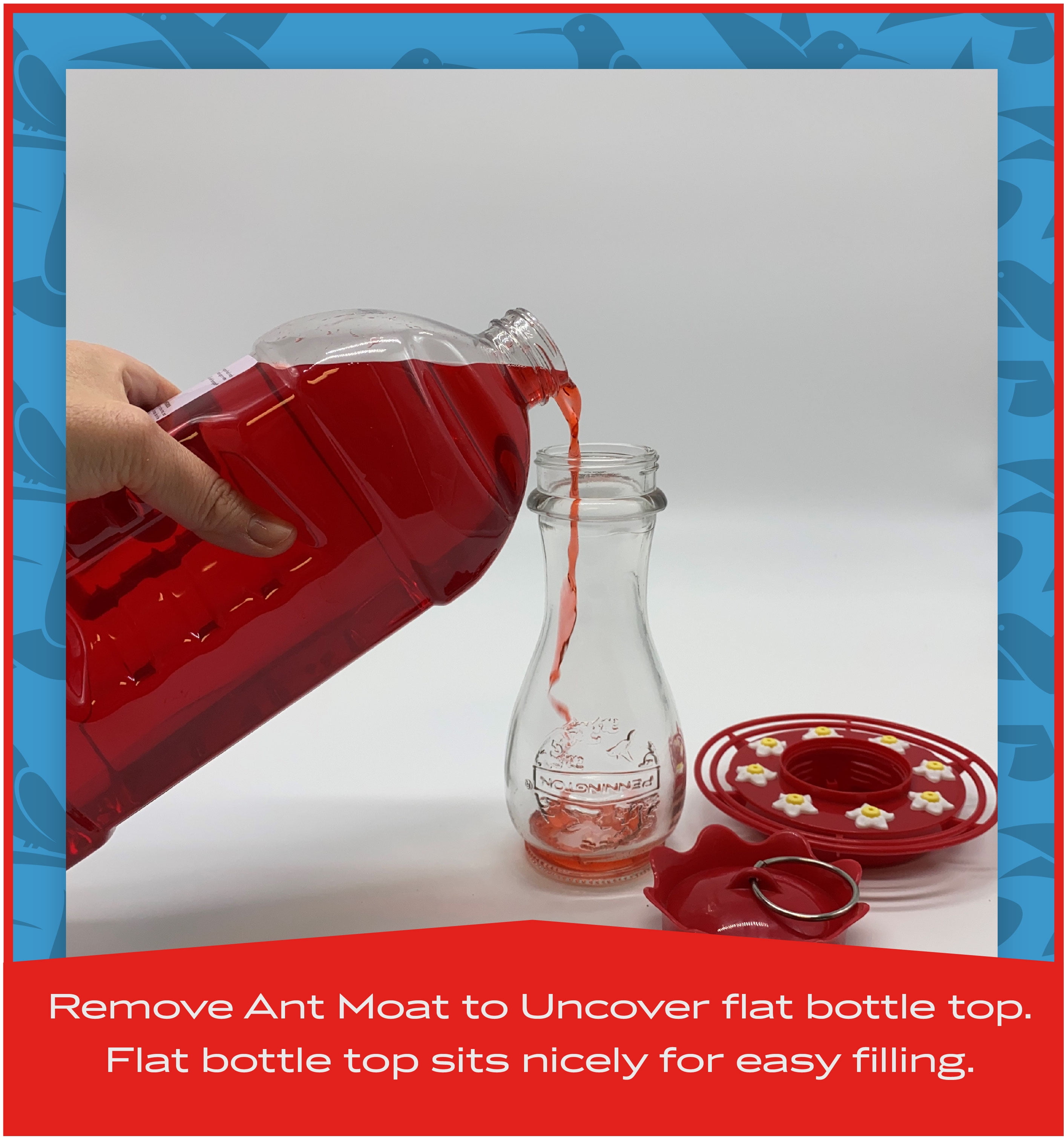 Pennington Decorative 28 Oz Glass Hummingbird Feeder Shelly Lighting