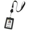 thumbnail image 3 of Genuine leather id badge holder with lanyard,soft leather ID Card Holder,Up to 20 colors and leather grains to choose,frommultiple card slots,vertical work name badge case, 3 of 5