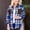 DT-Blue, variant on Women's Button-Front Plaid Shacket - Cotton-Blend Casual & Layered Wear, Versatile for Seasonal Outings