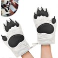 thumbnail image 1 of 1 Pair Cute Bear Claw Non-Slip Oven Gloves Silicone Non-Slip Design, Suitable for Cooking, Baking, Grilling, 1 of 5