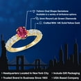 thumbnail image 2 of Gem Stone King 14K Yellow Gold Pink Tourmaline and Lab Grown Diamond Engagement Ring for Women | 1.73 Cttw | Oval 7X5MM | Gemstone October Birthstone | Size 9, 2 of 6