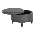 thumbnail image 4 of Alloway Storage Ottoman in Charcoal Fabric with Antique Bronze Nailheads, 4 of 8