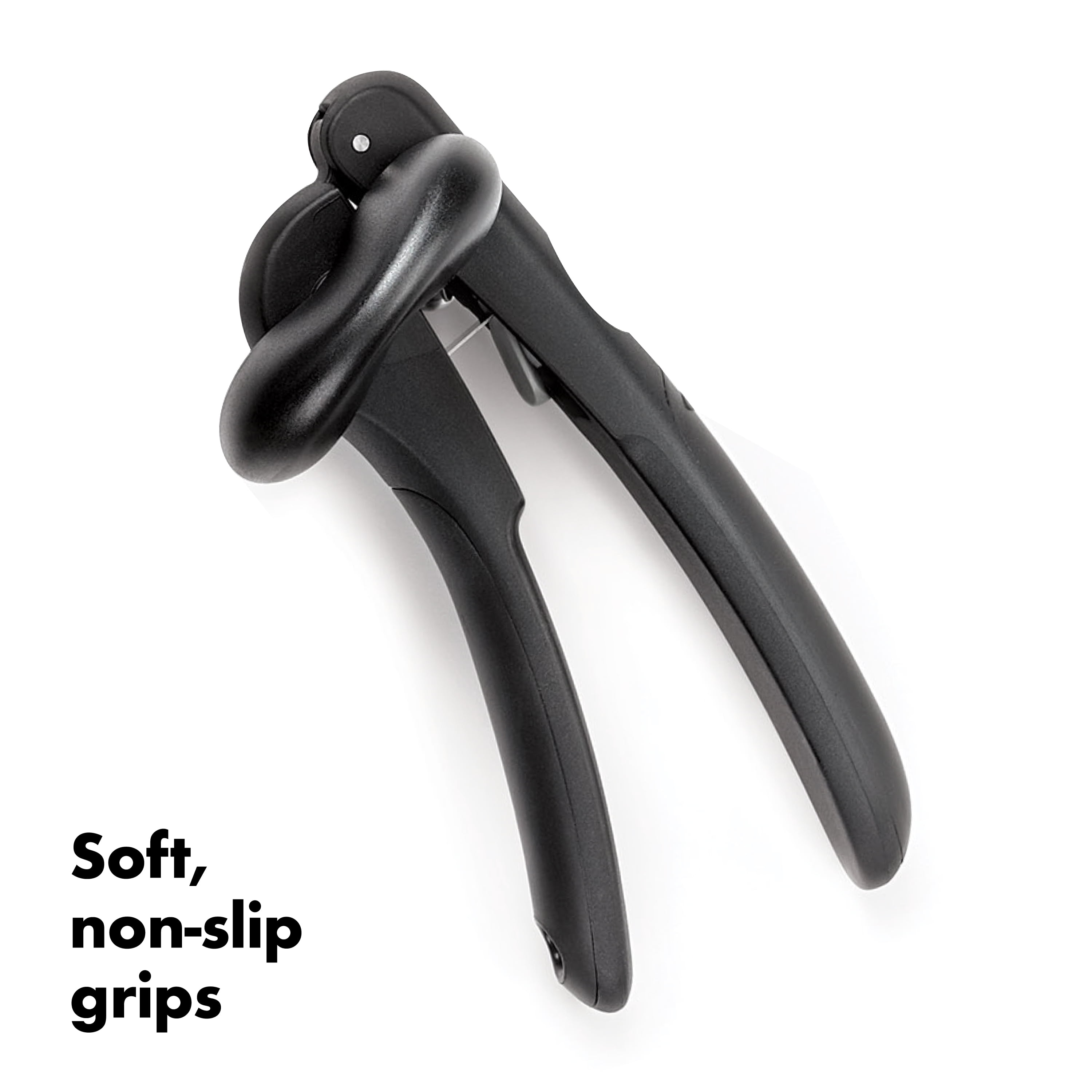 OXO SoftWorks Snap-Lock Can Opener with Easy-Grip Handles and Large Knob for Smooth Turning