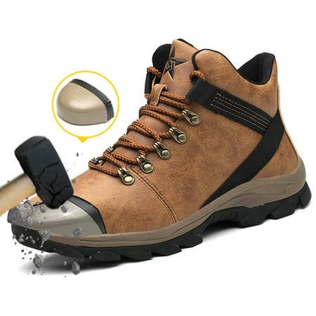 

Men s Steel Toe Safety Boot Waterproof Insulated Industrial Work Shoes Job-Fitted Boots for The Electrician Carpenter Ironworker Worker