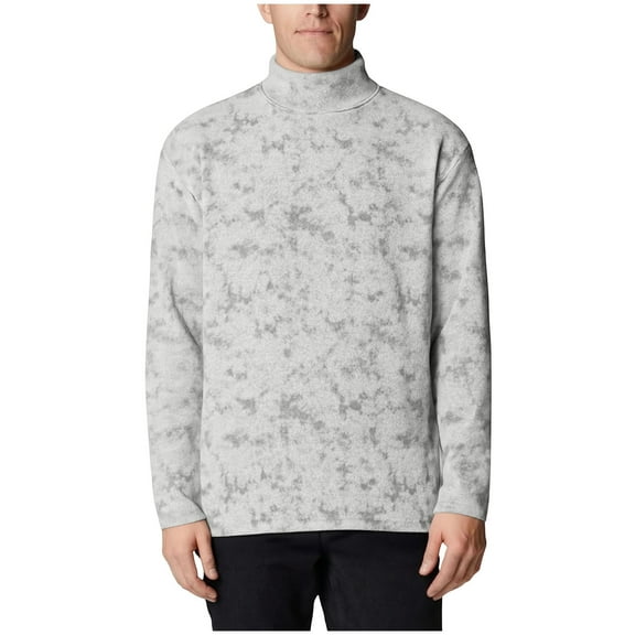 VgaVtl Men's Long Sleeve Shirts Fleece Turtleneck Mens T Shirts Tie-Dye Warm Layering Casual White Loose Shirts,S