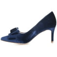 thumbnail image 3 of Journee Womens Crystol Slip On Low Stiletto Pointed Toe Evening Pumps, Widths Available, 3 of 10