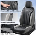 thumbnail image 3 of Coverado Full Set Car Seat Covers, Waterproof Faux Leather Front and Rear Seat Protector, Breathable Seat Cushions Universal Fit for Most Cars, Black&Gray, 3 of 9