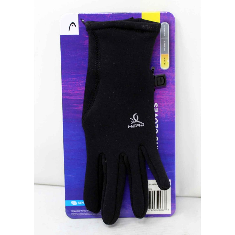 HEAD Head Womens Warm Small Touchscreen Running Gloves Black 1 Pair