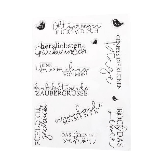 Sellos de Goma de Silicona en Patrones de Bricolaje Durable - Claro,cartas pájaro, 11X16cm Gloria Sello de silicona transparente