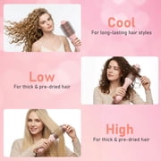 NEXPURE Blow Dryer Brush, 4-in-1 Ionic Hair Dryer Brush Volumizer, Ceramic Titanium Anti-Frizz Hot Air Brush for Medium to Long Hair Styling, Pink