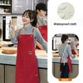 thumbnail image 2 of Delantal de chef para hombres y mujeres, delantal de trabajo de lona ajustable con espalda cruzada, delantal con pechera para cocinar en la cocina, delantales para asar a la parrilla, 2 of 7