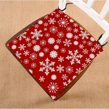 

ABPHQTO Christmas Snowflakes Dots Winter Snow Xmas Chair Pad Seat Cushion Chair Cushion Floor Cushion Two Sides Printing 20x20 Inch