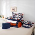 thumbnail image 5 of Homewish Basketball Football Bedding Comforter Set 7pcs, Honeycomb Square Plaid Queen Bedding Sets, Baseball Sports Theme Reversible Queen Sheet Sets, Luxury Bedroom Decor, 5 of 7
