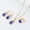 Blue, variant on Water Drop Crystal Necklace and Earrings Set for Women 3 Piece Jewelry Set Wedding Party Gift White