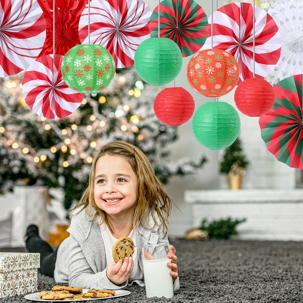 Christmas Honeycomb Centerpieces - 12-Pack Table Decor For Holiday Parties