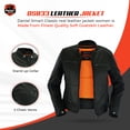 thumbnail image 2 of Daniel Smart Classic Motorcycle Jacket for Women Goatskin Biker Leather Jacket with Triple stitch detailing, 2 of 7