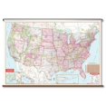 thumbnail image 1 of Universal Map 26133 US Large Scale Wall Map Roller - Backboard, 1 of 1