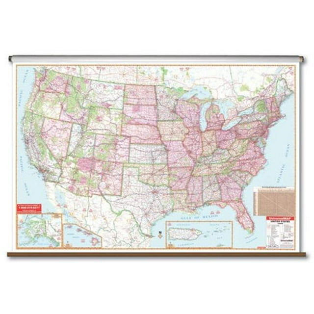 Universal Map 26133 US Big Scale Wall Rouleau Map - Panneau Arrière
