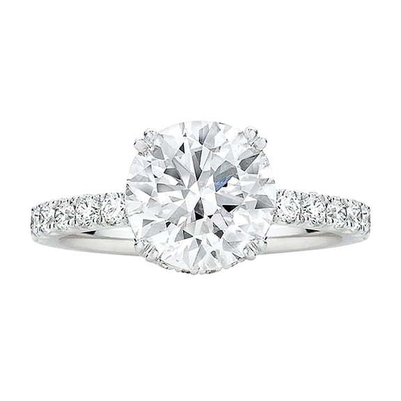 CILENON Women Round Diamond Sparkling Zirconia Ring Ladies Jewelry Engaged Ring (Silver,8)