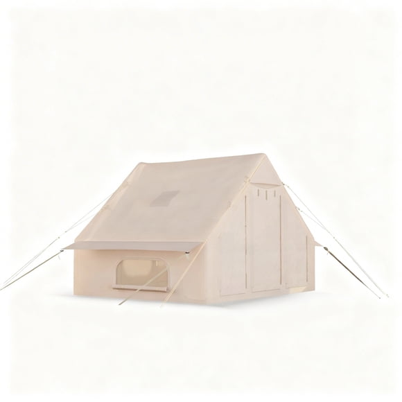 Garvee Tente de Camping Gonflable 9,84 x 6,89 x 6,56 Pi, pour 4 Personnes, avec Pompe à Air, Kaki