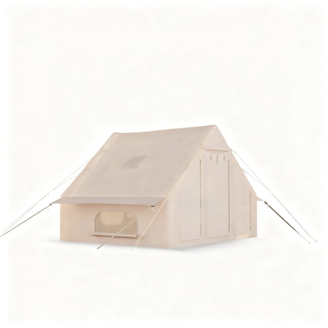 Garvee Inflatable Camping Tent 9.84 x 6.89 x 6.56 ft, for 4 Person, with Air Pump, Khaki