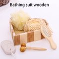thumbnail image 4 of Bearachild Juego de baño de 6 uds., flor de baño de madera a la moda, piedra pómez, masaje corporal, herramientas de , caja de regalo para el Juegos de accesorios de baño, 4 of 6